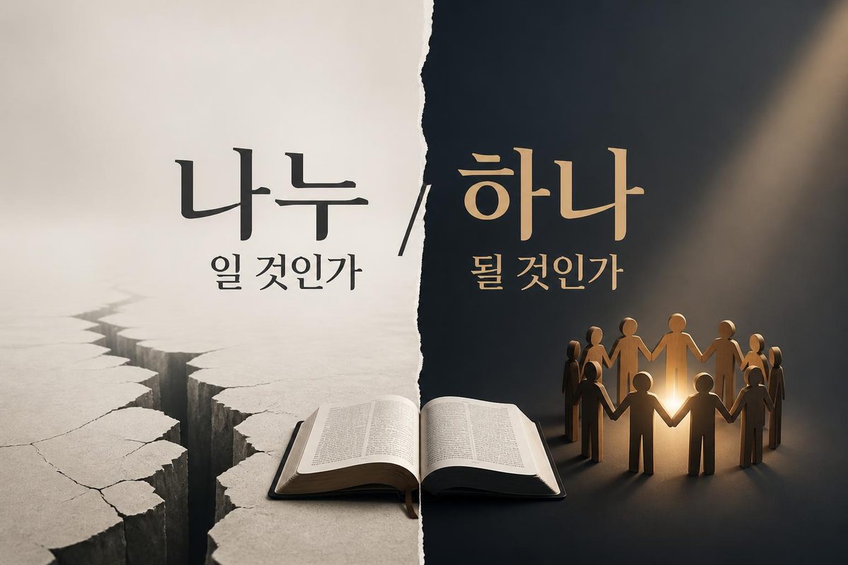 나누일 것인가? 하나 될 것인가?